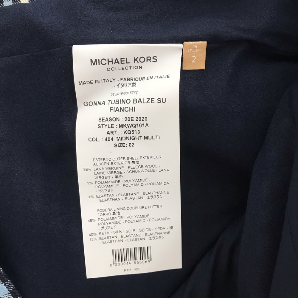 Michael Kors Collection Blue and White Checkered Pencil Skirt - Picture 8 of 11
